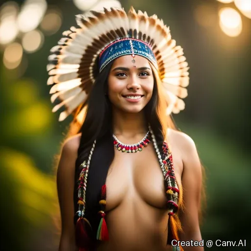 A full body, busty native American woman...